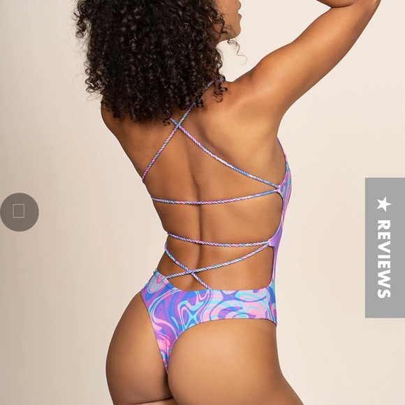 Ayra Swim One Piece Citrus Bathing Suit - Picture 5 of 8